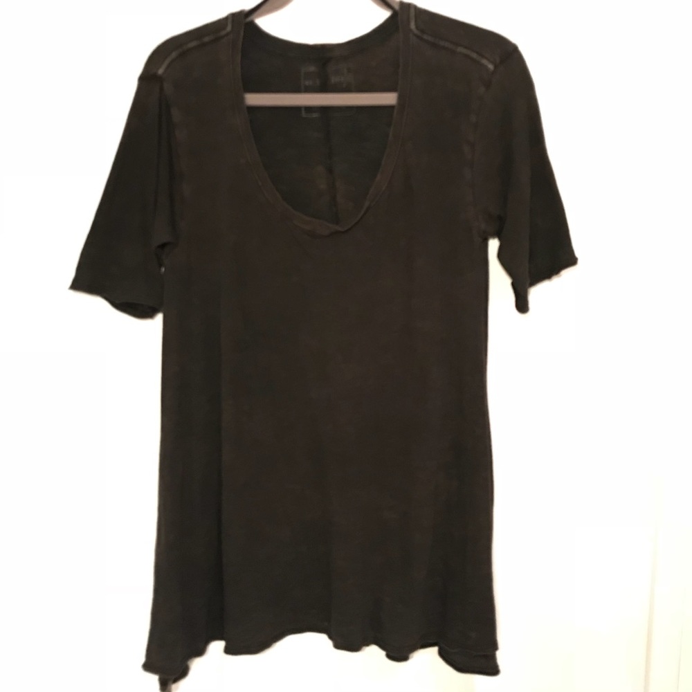 Free People Black Long shirt